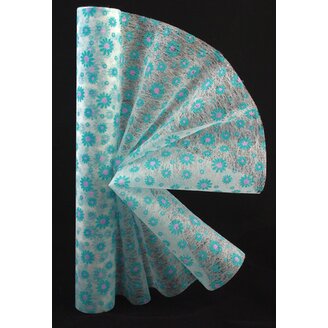 TEXTILIE VZOR KVÍTEK 50cmx10m*MODRÁ SV.