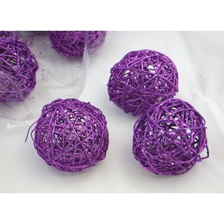 KOULE RATTAN METAL 10cm*MIX BAREV