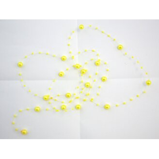 PERLIČKY NA SILONU 120cm 40ks*ŽLUTÁ/ŽLUTÁ