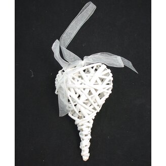 ZÁVĚS SRDCE 3D 17x10cm*BÍLÁ