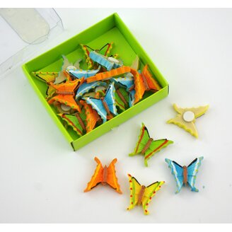 MOTÝL NALEPOVACÍ 2cm 24ks*MIX BAREV