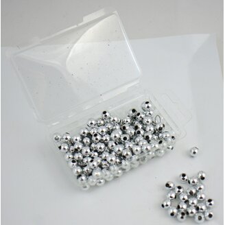 KORÁLKY 8mm 45g METAL*STŘÍBRNÁ