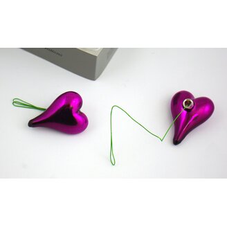 SRDCE NA DRÁTKU 5x20cm 8ks*FIALOVÁ