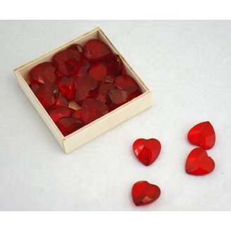 SRDCE NAVL. AKRYL 2cm 30ks*ČERVENÁ