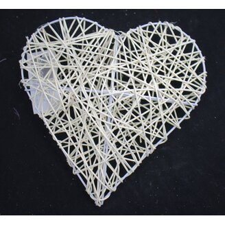 SRDCE RATTAN 20cm*BÍLÁ