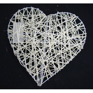 SRDCE RATTAN 25cm*BÍLÁ