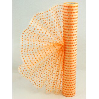 TEXTILIE VZOR PUNTÍK 50cmx10m*ORANŽOVÁ
