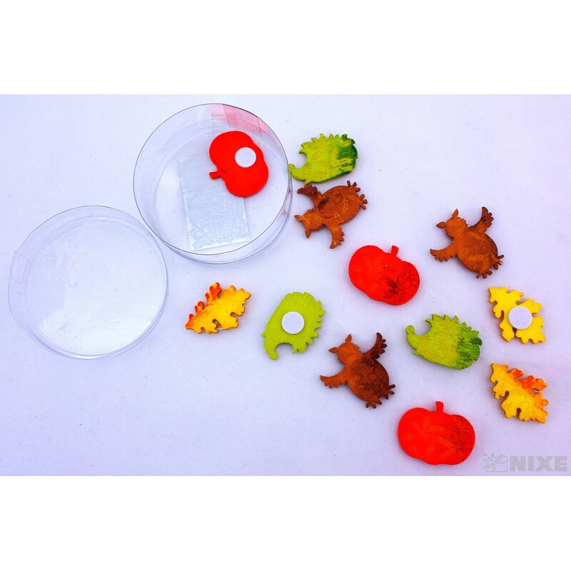 PODZIM NALEPOVACÍ 12ks 3cm*MIX DRUHŮ