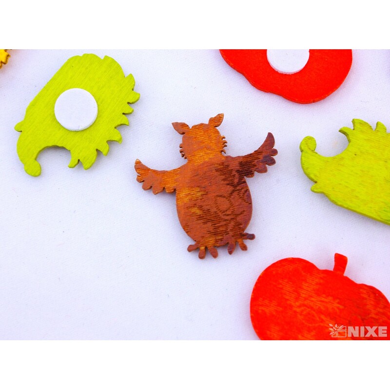 PODZIM NALEPOVACÍ 12ks 3cm*MIX DRUHŮ