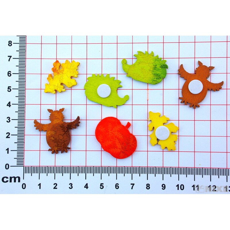 PODZIM NALEPOVACÍ 12ks 3cm*MIX DRUHŮ