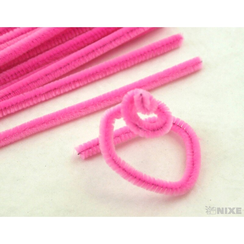 DRÁTEK ŽINYLKA 8mmx31cm 100ks*RŮŽOVÁ