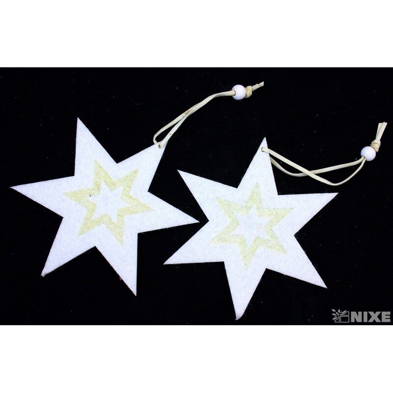 ZÁVĚS HVĚZDIČKA FILC 11x18cm*MIX BAREV