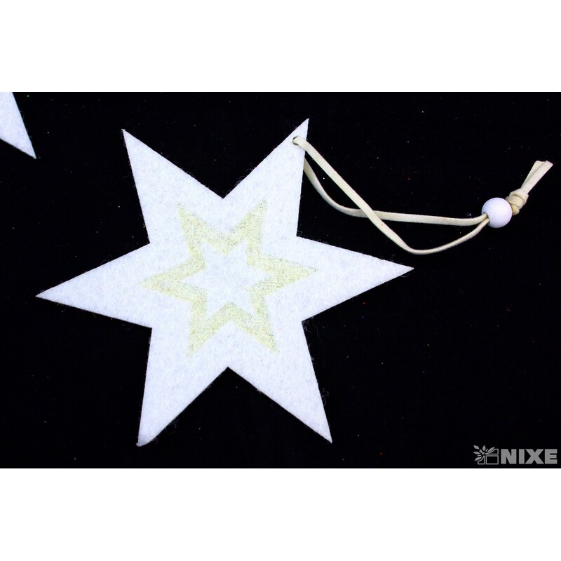 ZÁVĚS HVĚZDIČKA FILC 11x18cm*MIX BAREV