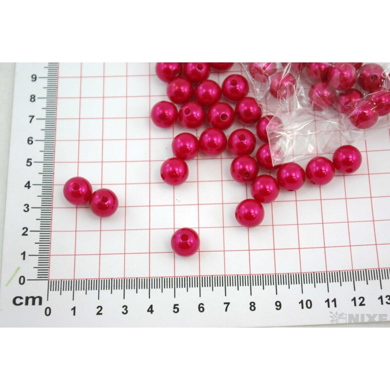 KORÁLKY 12mm cca 62ks*ČERVENÁ