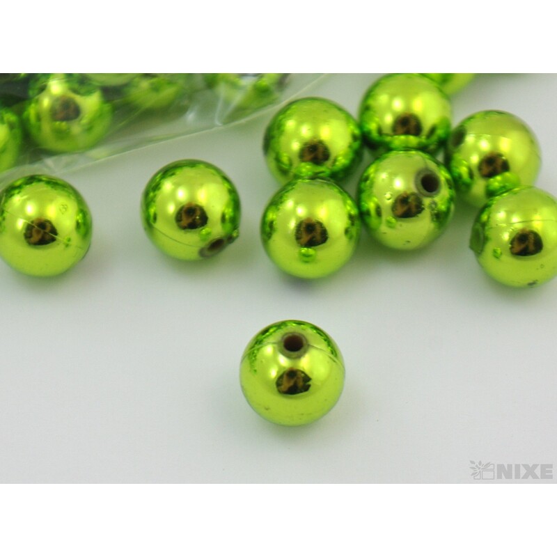 KORÁLKY 12mm cca 62ks*ZELENÁ