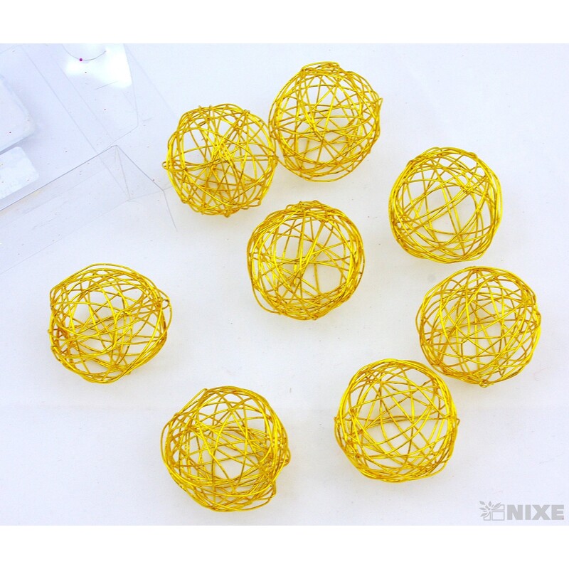 KOULE DRÁTEK 4cm 8ks*ZLATÁ TM.