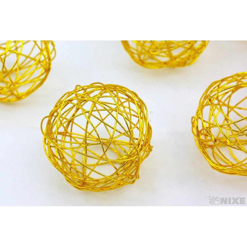 KOULE DRÁTEK 4cm 8ks*ZLATÁ TM.