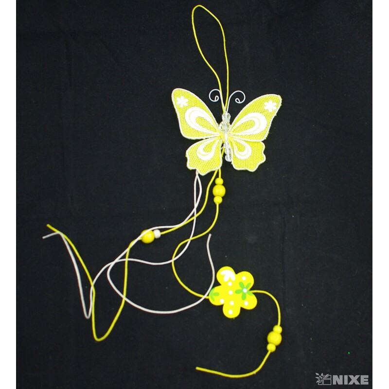 ZÁVĚS MOTÝL 8x50cm*ŽLUTÁ