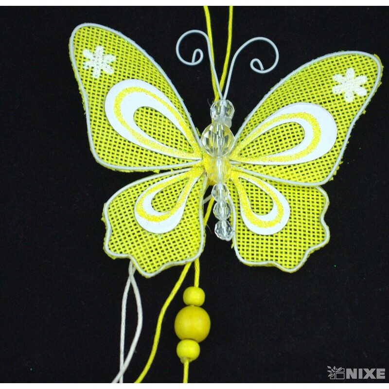 ZÁVĚS MOTÝL 8x50cm*ŽLUTÁ