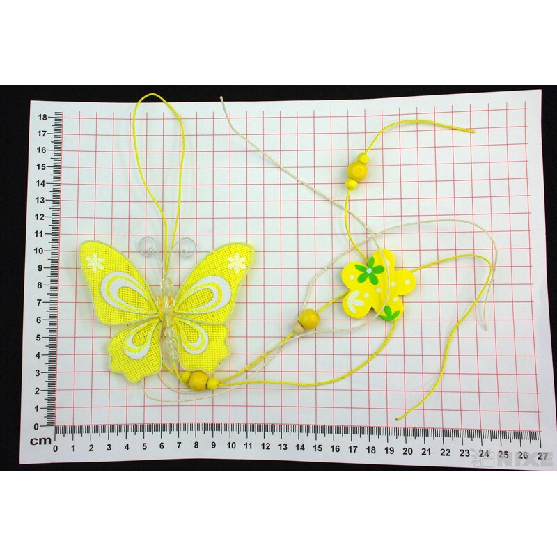ZÁVĚS MOTÝL 8x50cm*ŽLUTÁ