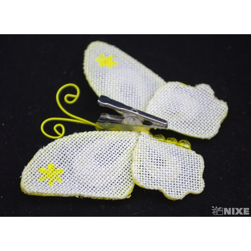 OZDOBNÝ KOLÍČEK MOTÝL 9cm*ŽLUTÁ