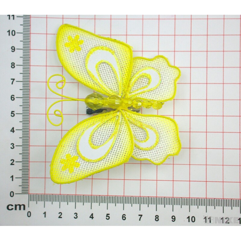 OZDOBNÝ KOLÍČEK MOTÝL 9cm*ŽLUTÁ