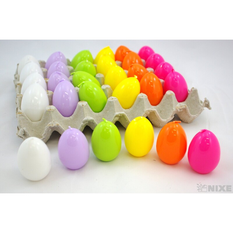 SVÍČKY VAJÍČKA 6cm 30ks*MIX BAREV