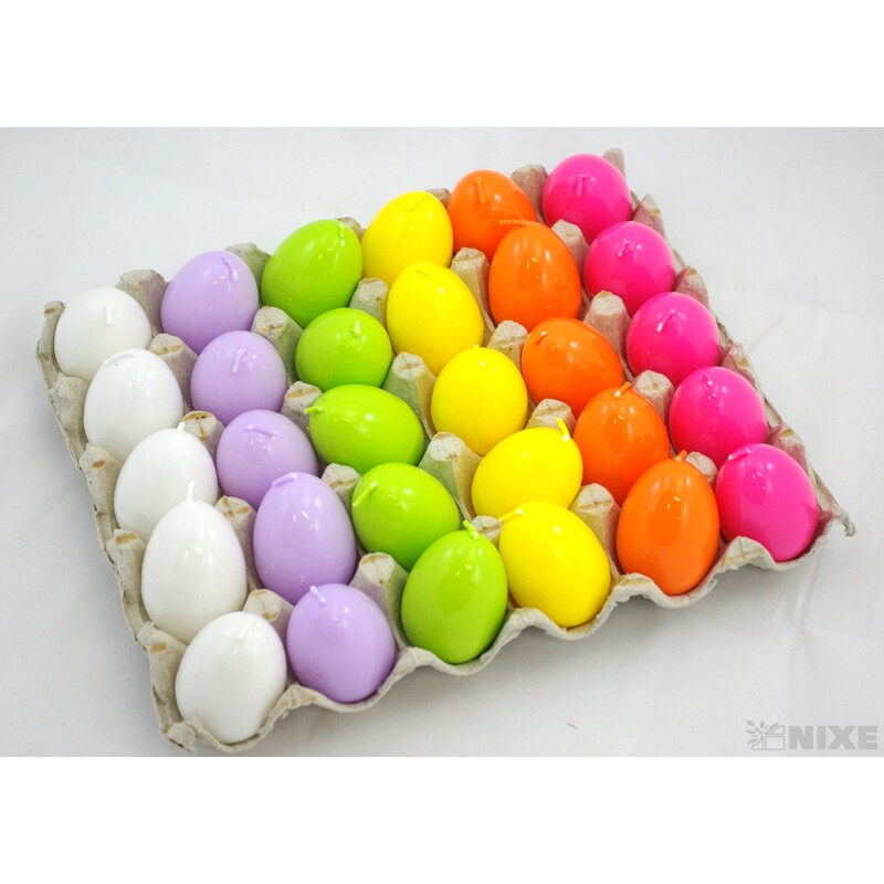 SVÍČKY VAJÍČKA 6cm 30ks*MIX BAREV