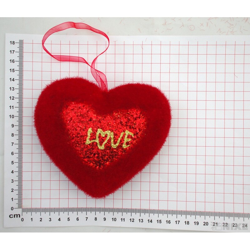 ZÁVĚS SRDCE 13x25cm*ČERVENÁ