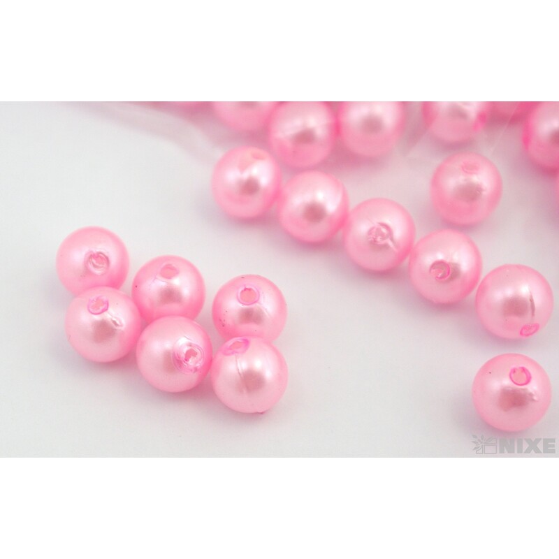 KORÁLKY 10mm cca 104ks*RŮŽOVÁ SV.