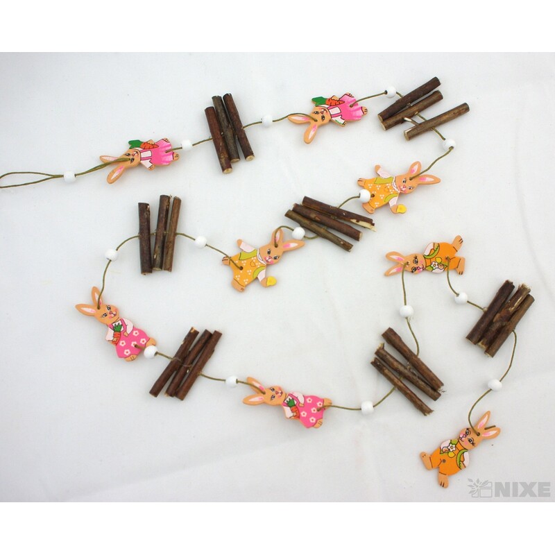 GIRLANDA ZAJÍC 5x105cm*HNĚDÁ