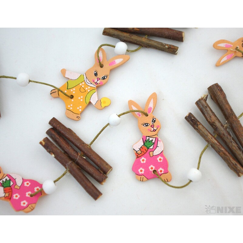 GIRLANDA ZAJÍC 5x105cm*HNĚDÁ