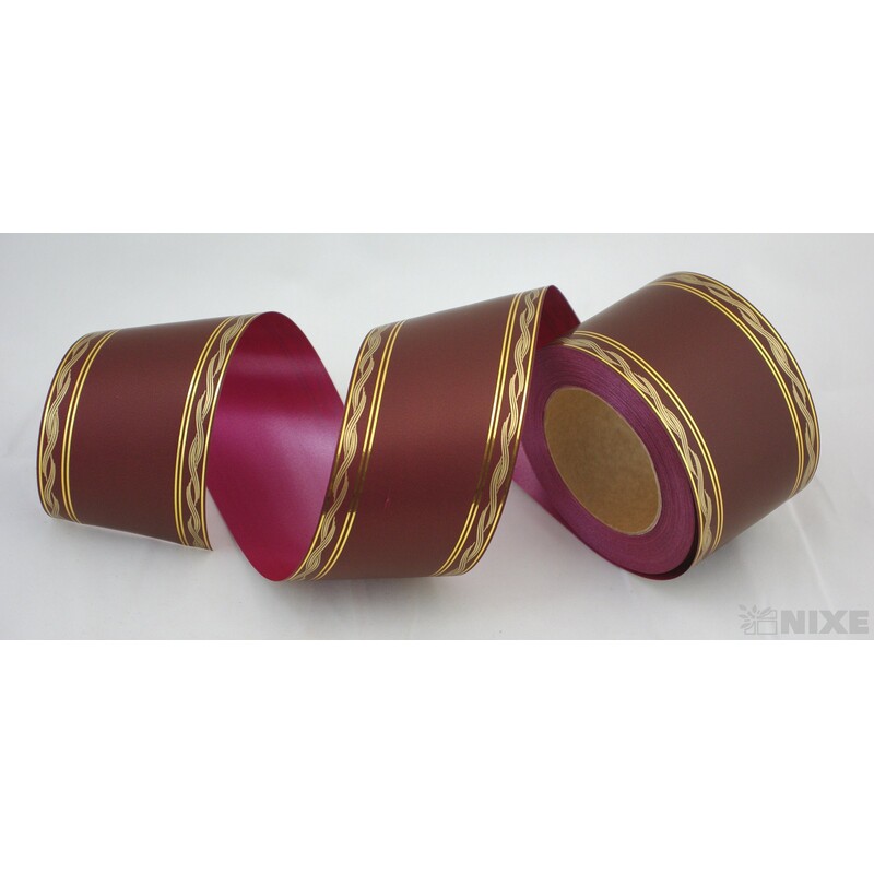 POHŘEBNÍ PÁSEK 80mmx50yd TISK*BORDOVÁ