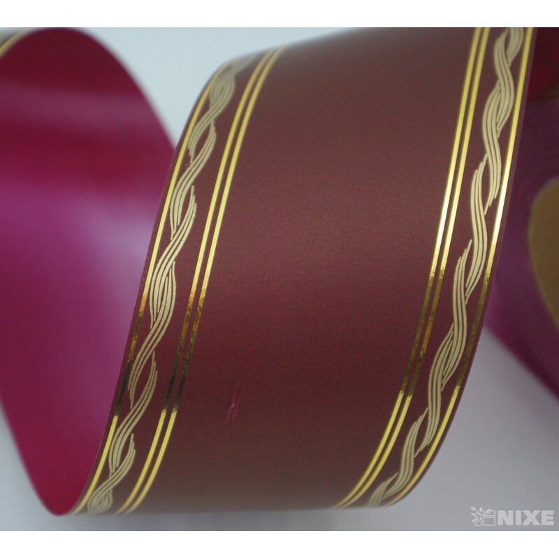 POHŘEBNÍ PÁSEK 80mmx50yd TISK*BORDOVÁ