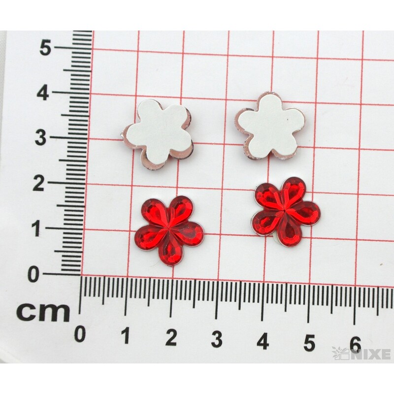 KVÍTEK AKRYL 1,5cm 100ks NALEPOVACÍ*ČERVENÁ