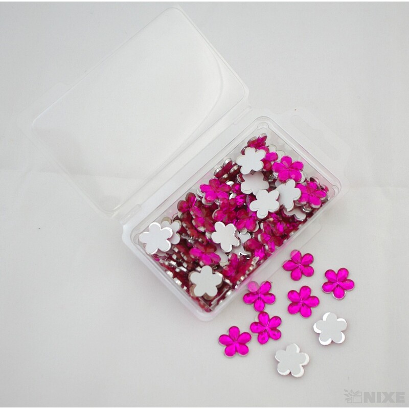 KVÍTEK AKRYL 1,5cm 100ks NALEPOVACÍ*RŮŽOVÁ