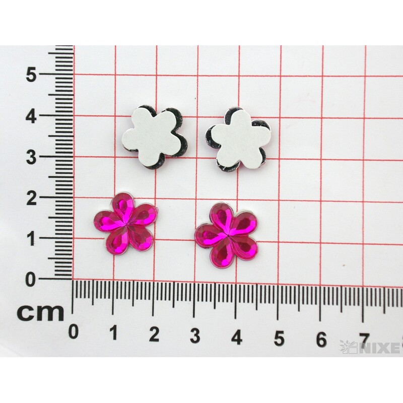 KVÍTEK AKRYL 1,5cm 100ks NALEPOVACÍ*RŮŽOVÁ