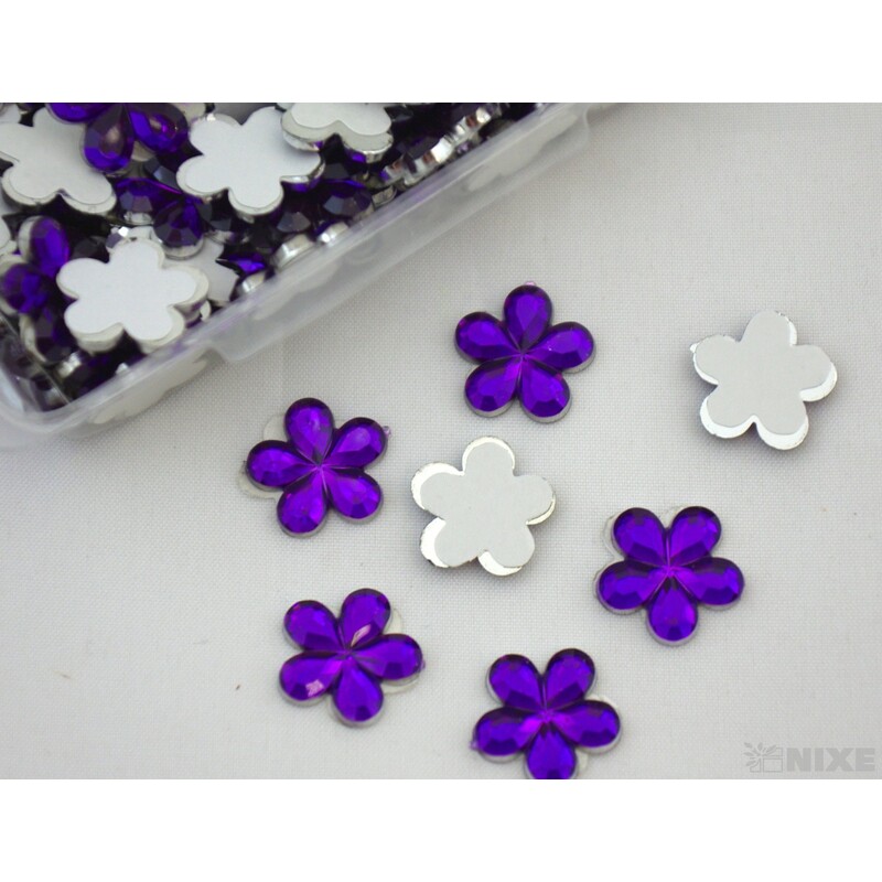 KVÍTEK AKRYL 1,5cm 100ks NALEPOVACÍ*FIALOVÁ