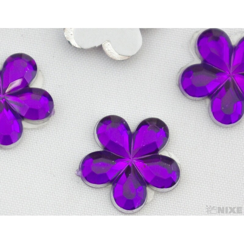 KVÍTEK AKRYL 1,5cm 100ks NALEPOVACÍ*FIALOVÁ