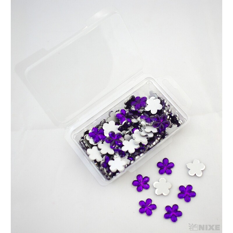 KVÍTEK AKRYL 1,5cm 100ks NALEPOVACÍ*FIALOVÁ