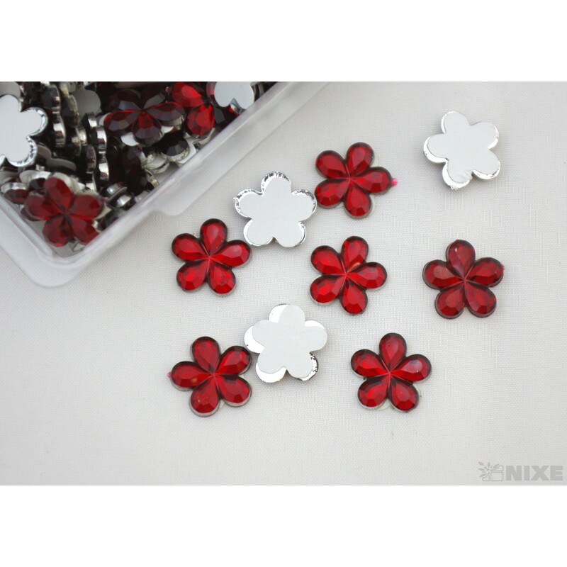 KVÍTEK AKRYL 1,5cm 100ks NALEPOVACÍ*BORDOVÁ