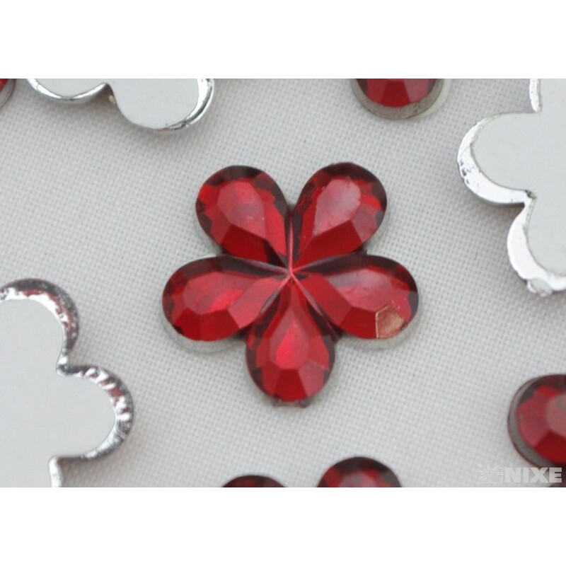 KVÍTEK AKRYL 1,5cm 100ks NALEPOVACÍ*BORDOVÁ