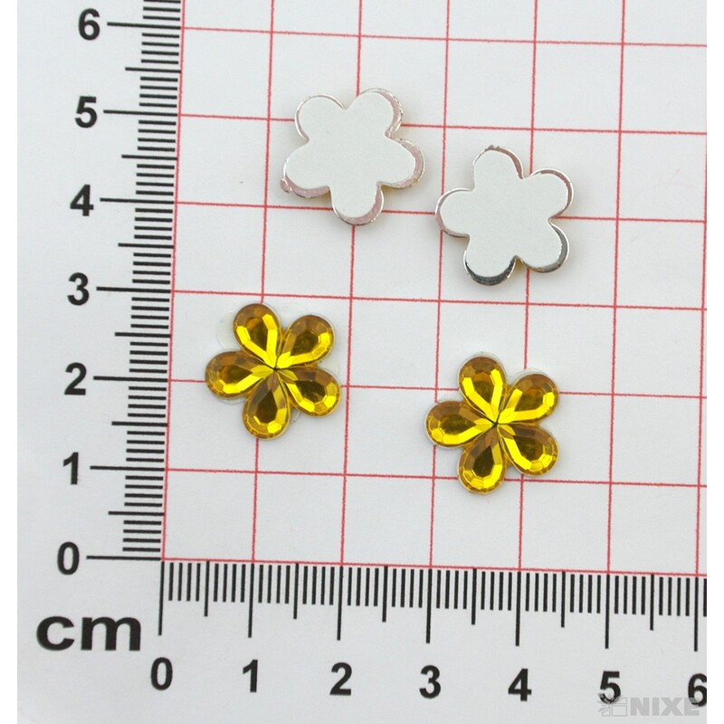 KVÍTEK AKRYL 1,5cm 100ks NALEPOVACÍ*ŽLUTÁ