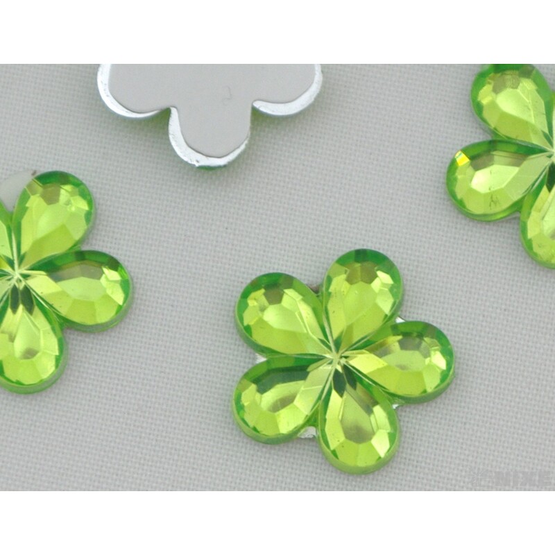 KVÍTEK AKRYL 1,5cm 100ks NALEPOVACÍ*ZELENÁ SV.