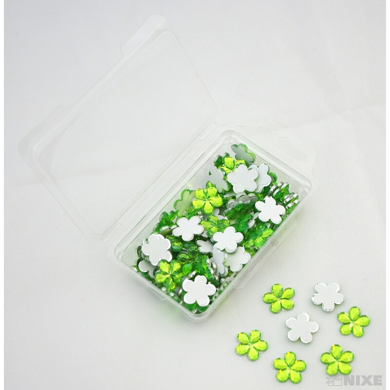 KVÍTEK AKRYL 1,5cm 100ks NALEPOVACÍ*ZELENÁ SV.