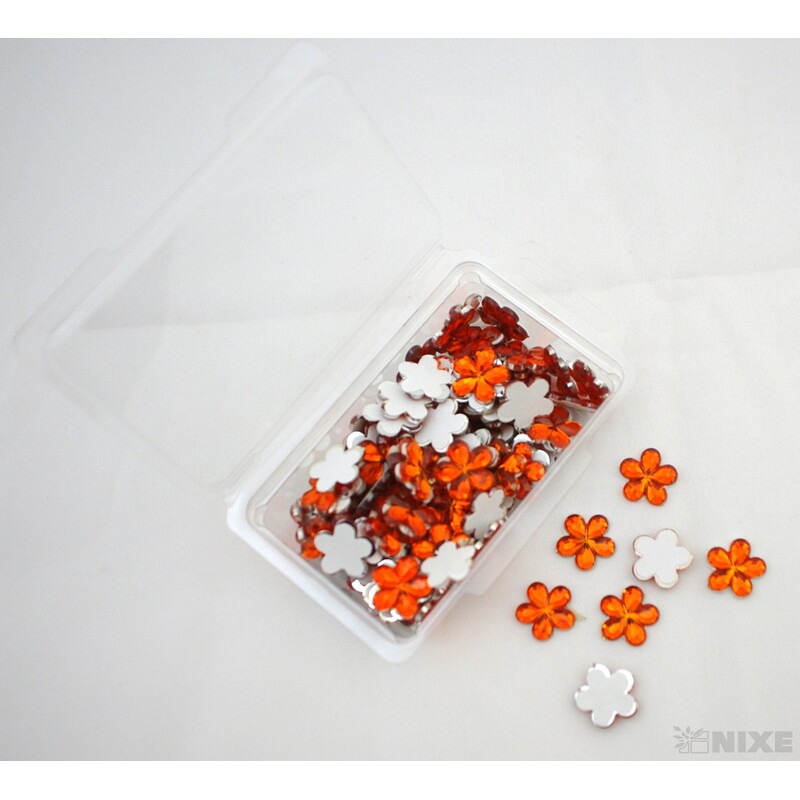 KVÍTEK AKRYL 1,5cm 100ks NALEPOVACÍ*ORANŽOVÁ