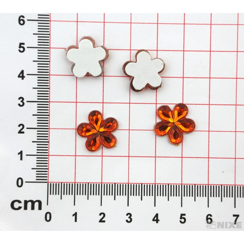 KVÍTEK AKRYL 1,5cm 100ks NALEPOVACÍ*ORANŽOVÁ