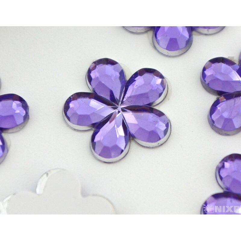 KVÍTEK AKRYL 1,5cm 100ks NALEPOVACÍ*FIALOVÁ SV.