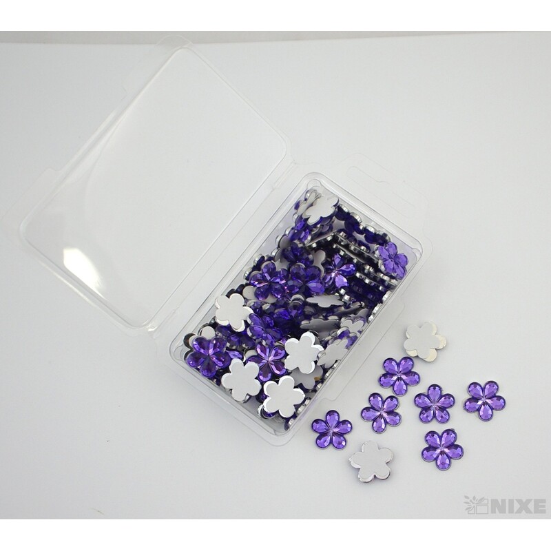 KVÍTEK AKRYL 1,5cm 100ks NALEPOVACÍ*FIALOVÁ SV.