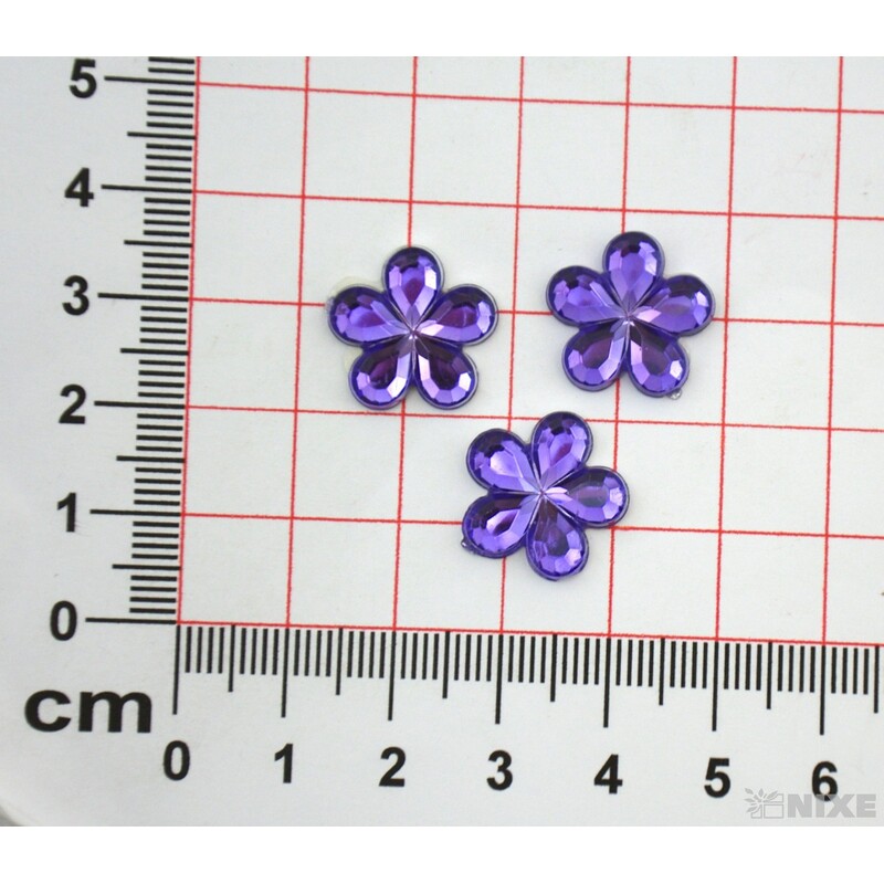 KVÍTEK AKRYL 1,5cm 100ks NALEPOVACÍ*FIALOVÁ SV.